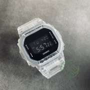 卡西欧新冰韧方块G-SHOCK透明白色手表男女DW-5600SKE-7 2100 SR