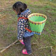 背篓竹编婴儿小孩手工家用买菜背篼筐萝竹篮竹篓竹筐收纳筐编织