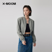 商场同款X--MOOM2024春季小个子休闲显瘦棒球领短外套女