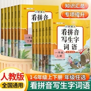 看拼音写词语生字注音一年级二年级三四五六年级上册下册人教版1-6年级小学生，每日一练语文组词拼读同步专项练习册写生字词写字