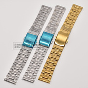 不锈钢表带12 14 16 18 20 22mm双按折叠扣钢带男女包片手表配件