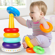 儿童益智玩具早教音乐不倒翁3叠叠乐彩虹塔套圈0-1-2周岁宝宝婴幼