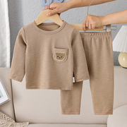 婴儿内衣套装春秋长袖打底睡衣两件套3-6-9个月宝宝衣服0分体春装