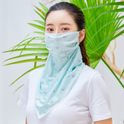 夏季防晒口罩女护颈脖薄款透气口罩面纱面罩遮阳易呼吸(易呼吸)可清洗口罩