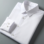 无缝压胶工艺衬衫男长袖商务休闲白衬衫高阶工装，白领职业装长衬衣