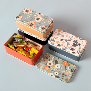 儿童迷你随身携带铁盒收纳盒，精致小盒子长方形，马口铁储物糖果盒