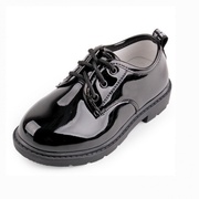 2023春季时尚系带儿童皮鞋男女童魔术贴童鞋学生演出鞋子