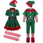 圣诞节儿童服装亲子装cosplay可爱绿色精灵男女童幼儿园演出服春