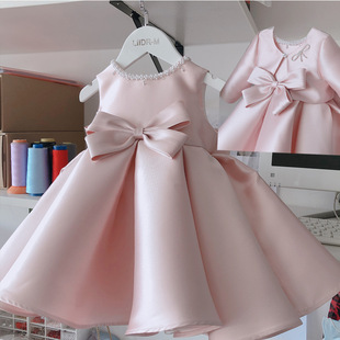 儿童生日花童礼服可爱粉色女童，宝宝儿童周岁钢琴，表演服洋气公主裙