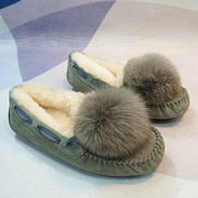 冬季羊皮毛一体豆豆鞋，舒适保暖纯羊毛懒人，鞋司机鞋28-7