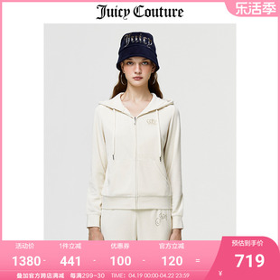 juicycouture橘滋外套，女美式春季针织天鹅绒丝绒，连帽夹克女