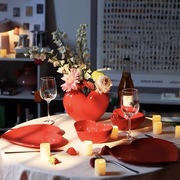 边集editor西班牙doiy爱心，陶瓷碗餐盘，花瓶红色碗告白礼物