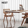 悬浮餐桌椅组合实木亚克力，现代简约奶油风透明小户型岛台家用饭桌