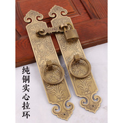 中式仿古全铜木门把手门锁民宿房门门锁纯铜挂锁复古插锁门窗锁扣