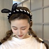 韩版珍珠蕾丝兔耳朵发箍可爱少女，百搭洗脸发卡显脸小俏皮减龄头箍