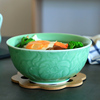 龙泉青瓷家用面碗6.5英寸牡丹碗大号泡面碗中式加厚陶瓷碗拉面碗