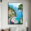 轻奢美式油画大海风景画客厅，壁画沙发欧式威尼斯现代简约装饰挂画