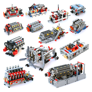 兼容乐高积木引擎发动机，变速箱电动齿轮机械组，模型科技拼装马达mo