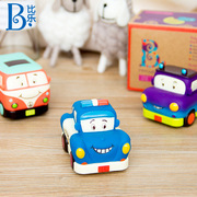 比乐b.toys回力车胶质惯性滑行小汽车，套装婴幼儿童宝宝玩具车模型