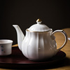 骨瓷花茶壶泡茶壶黄金色手绘陶瓷茶壶单壶茶具带过滤宫廷风
