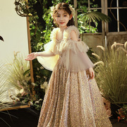 冬季2022花童蓬蓬纱小主持人，钢琴演出服裙女晚礼服公主儿童礼服