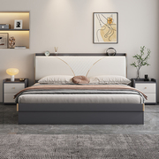 床现代简约高箱气动储物床小户型，主卧1.8米双人床轻奢现代板式床