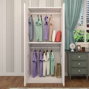 单人衣柜家用卧室现代简约实木全挂衣式经济小户型简易组装衣橱