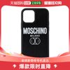香港直邮潮奢 Moschino 女士黑色徽标 iPhone 12/12 Pro 手机壳
