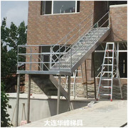 室外楼梯铝合金爬梯挂梯阁楼楼梯消防楼梯工程梯家用安全登高梯子