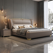 轻奢真皮床现代简约主卧1.8米双人大床意式主卧婚床2米软体床