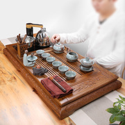茶盘实木鸡翅整套茶具套装家用中式茶海四合一带电磁炉全自动一体