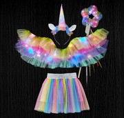 儿童天使彩虹网纱翅膀套装拍照道具生日精灵仙女魔法棒天使翅膀