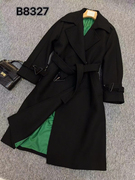 西施姐姐专场黑色，气质精纺羊毛，大衣外套b8327
