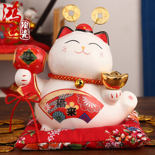 日本陶瓷招财猫摆件小号，陶瓷存钱储蓄罐，家居创意生日礼物