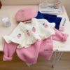 韩国童装女童粉色拼接毛衣2022秋冬甜美洋气宝宝儿童针织上衣