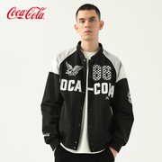 Coca-Cola/可口可乐 赛车元素飞鹰字母刺绣保暖棉服外套 男女同款