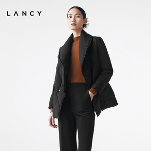 lancy朗姿冬季女士鹅绒服收腰短款羽绒服高级感复古小众外套