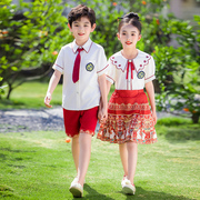 班服小学生夏季短裤两件套幼儿，园园服儿童，班服运动服中国风