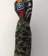 bape1stcamoshark绿迷彩黄迷彩(黄迷彩)拼接经典鲨鱼卫衣外套拉链帽衫