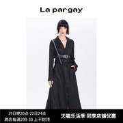 Lapargay纳帕佳春季女装黑色上衣百搭休闲长袖西装款短外套