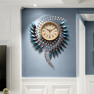 欧式轻奢艺术钟表挂钟，客厅家用时尚个性创意，现代简约大气静音时钟