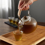 多样屋 TAYOHYA 乐茗锤纹玻璃茶杯茶壶耐热玻璃花茶具捶纹泡茶器