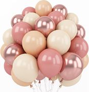 10寸亚光复古粉色金属色圆形气球结婚汽球开业生日派对布置装饰