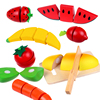 宝宝切水果蔬菜玩具仿真切西瓜套装，木质磁性切切乐幼儿园小礼物