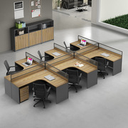 职员办公桌简约现代办公室家具工位屏风卡位隔断板式电脑桌椅组合