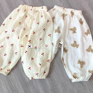 宝宝薄款灯笼裤棉纱男小童，防蚊裤女儿童空调裤，1-3岁婴儿夏天裤子