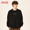 Coca-Cola/可口可乐 卫衣男2024春秋季休闲宽松情侣黑色上衣