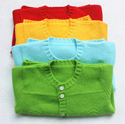 手工编织婴幼儿童羊绒线毛衣，6-10月宝宝春秋，长袖开衫单排扣外套