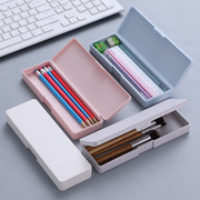 多功能铅笔盒简约创意文具盒白色磨砂笔盒PP塑料学生收纳笔袋