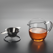 耐热茶具公道杯加厚高硼硅玻璃，公杯大小号分茶杯带茶漏器套装过滤